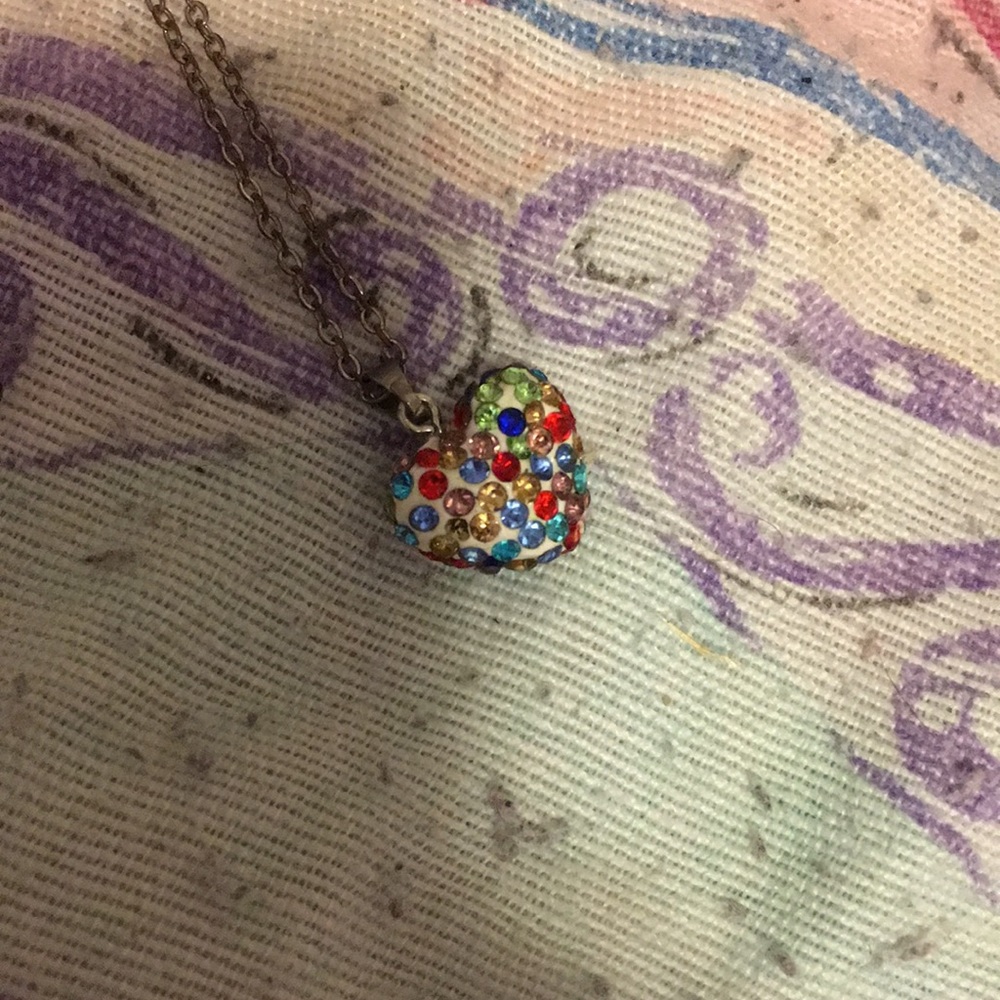 Rainbow heart necklace